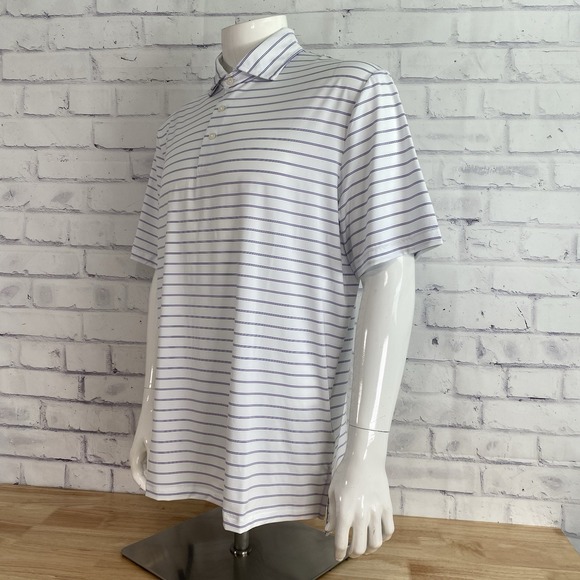 RLX Shirt Men's Large Polo Ralph Lauren 1/15 White Striped UV Golf NWT - Picture 3 of 14